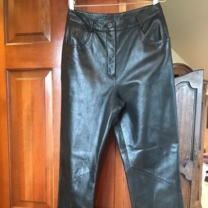 Bloomingdales petite concepts black leather pants